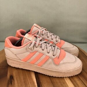 Adidas Rivalry Low Sneakers Pink Orange Textured Low Top Shoes Mens Size 10.5